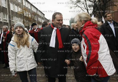 Gdansk. Parada z okazji Swieta Niepodleglosci. Nz Tomasz...