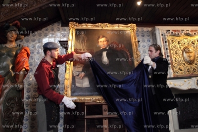 Gdansk.Dwor Artusa. Przekazanie portretu kupca gdanskiego...