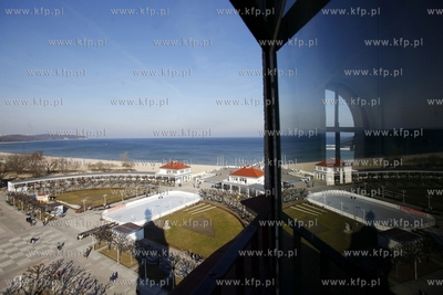 Sopot. Widok z latarni morskiej na lodowisko. 24.02.2014...