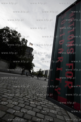 Wystawa pt. Solidarnosc Narodow, nieopodal Reichstagu,...