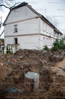 Slupsk. Remontowana i modernizowana ulica Grunwaldzka,...