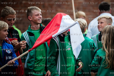 Gdansk. Ul. Dluga. Parad zawodnikow uczestniczacych...