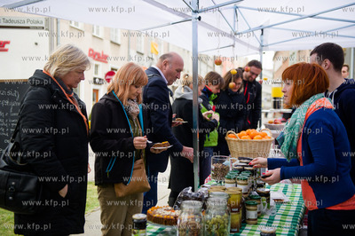Gdansk. Plac T. Polaka. Briefing prasowy poprzedzajacy...