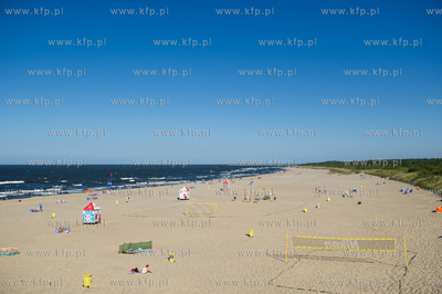 Gdansk. Letni wypoczynek na plazy miejskiej Stogi....