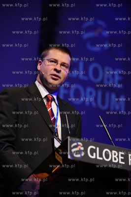 Gdansk, GLOBE FORUM 2009. Nz premier Lotwy -  Waldis...