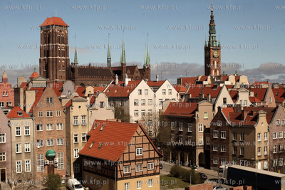 Budowa Teatru Szekspirowskiego w Gdansku. Nz.widok...