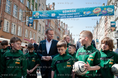Gdansk. Ulica Dluga. Wizyta Premiera RP Donalda Tuska,...