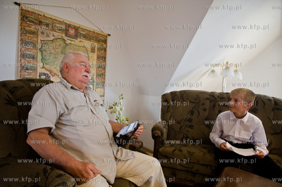 Gdansk.Biuro Lecha Walesy. Rylan J. Daniels mlody dziennikarz...