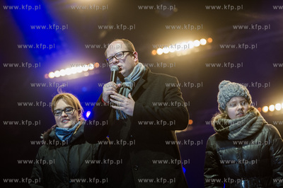 Zabawa sylwestrowa na Targu Weglowym w Gdansku.
Nz...