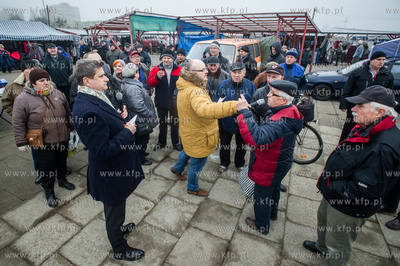 Gdansk. Targowisko - Rynek Elblaska. Spotkanie kandydata...