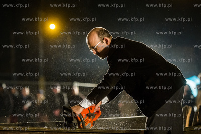 Gdańsk. Teren Muzeum II Wojny Światowej. Performance...