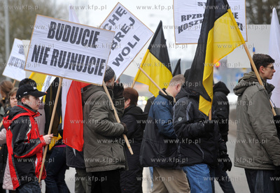 Gdansk. Protest przeciwko zamknieciu ul. Slowackiego...