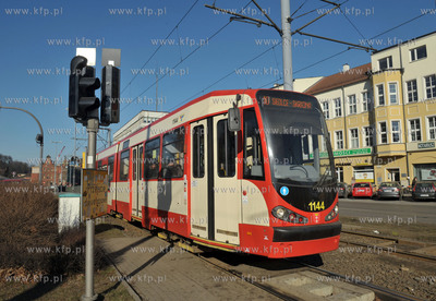 Gdansk. Tramwaj na wezle Hucisko. 17.02.2015 Fot. Maciej...