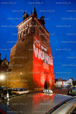 Gdansk. Logo obchodow 25-lecia pierwszych, wolnych...