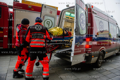 Stadion Energa Gdańsk. Ćwiczenia służb ratowniczych...
