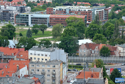 Wrzeszcz. Widok na Garnizon z budowanego Centrum Biurowego...