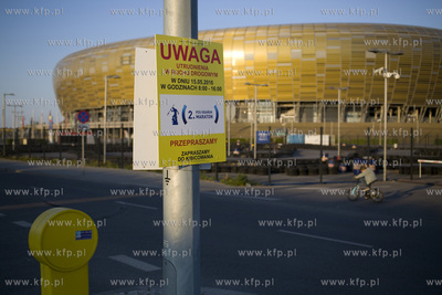 Gdańsk Letnica.Tabliczka z informacją o planowanych...