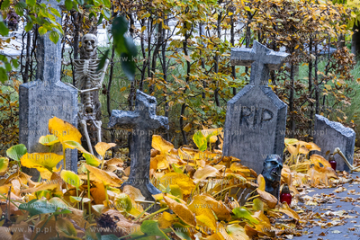 Gdańsk Wrzeszcz, ul. Jaśkowa Dolina. Nz. Halloweenowe...