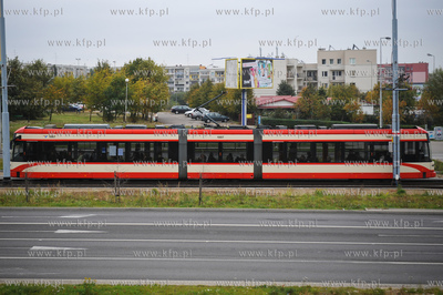 Gdansk. Chelm. Tramwaj ZKM Tramwaj Bombardier Flexity...