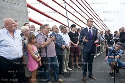 Otwarcie mostu w Kwidzynie. Nz. Minister Transportu,...