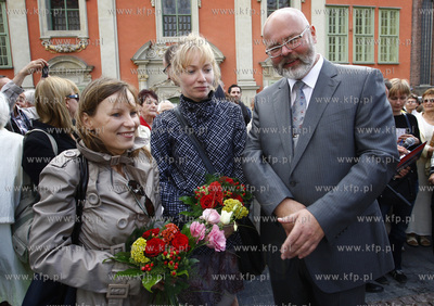 Gdansk. Uroczyste uruchomienie Fontanny Czterech Kwartalow,...