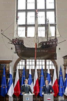 Gdansk. Wizyta premiera Finlandii Jyrki Katainenena....