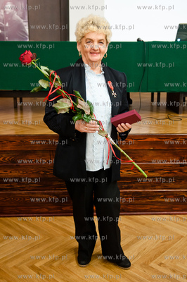 Gdansk. Historyczna sala BHP. Wreczenie odznaczen panstwowych,...
