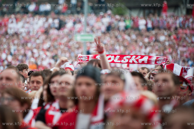Gdansk. Strefa Kibica na Placu Zebran Ludowych gdzie...