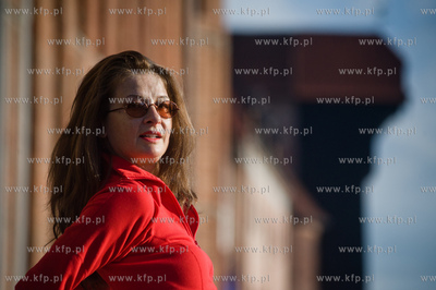 Gdansk. Dlugie Pobrzeze. Aktorka z Gdanska, mieszkajaca...