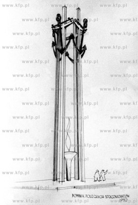 Strajk w Stoczni Gdanskiej im. Lenina Nz. projekt Pomnika...