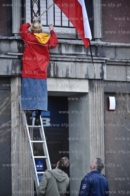 Stare Miasto w Gdansku. Zaloba narodowa po katastrofie...