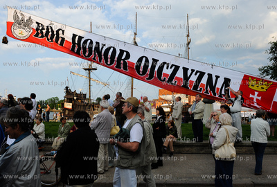 Gdansk. Targ Rybny. Wiec wyborczy Jaroslawa Kaczynskiego,...