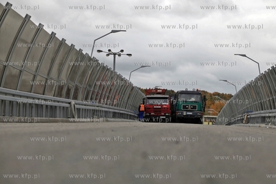 Proby obciazeniowe na estakadzie nad al. Grunwaldzka....