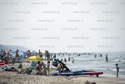 Plaża w Krynicy Morskiej na Mierzei Wislanej. 19.08.2023...