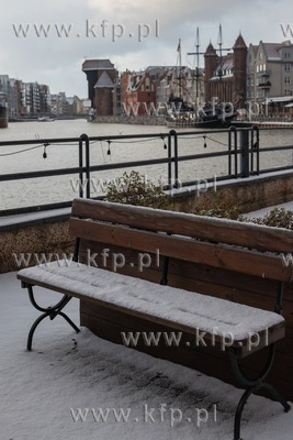Gdańsk, Zimowy krajobraz nad Moltławą. 15.01.2021...