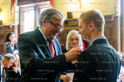 Gdansk. Nowy Ratusz. Uroczystosc wreczenia nagrod w...