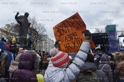 Lwow. Ukraina. Pokojowe demonstracje antyrzadowe na...