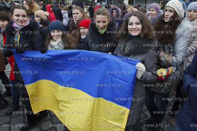 Lwow. Ukraina. Pokojowe demonstracje antyrzadowe na...