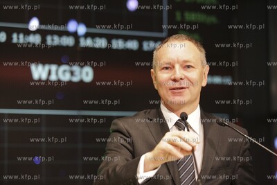 Warszawa Debiut Energa SA na gieldzie N/z prezes GPW...