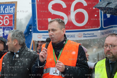 Mianowice koło Słupska. Blokada drogi krajowej numer...