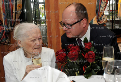 Setne urodziny Janiny KIerat mieszkanki Gdanska.Przyjecie...