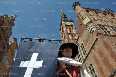 Gdansk. Swieto Miasta. Parada i inscenizacja  na ul....