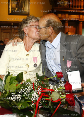 Gdansk. Ratusz Staromiejski. Wreczenie medali Prezydenta...