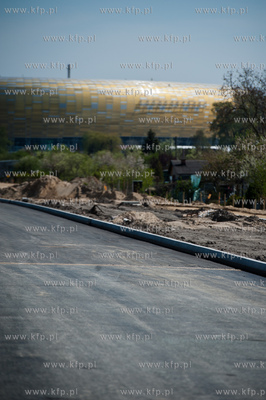Gdansk. Budowa ulic i torowisk na ul Hallera i Uczniowskiej,...