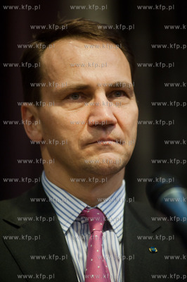 Gdansk. Hotel Hilton. Konferencja prasowa Ministrow...