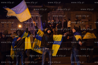 Lwow, Ukraina NZ Demonstracje antyrzadowe na placu...