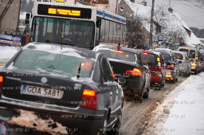 Gdansk, ul. Swietokrzyska, na wysokosci Lostowic. Drogowcy...