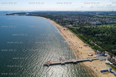 Gdańsk, Brzeźno, molo, plaża, ścieżki rowerowe.22.07.2017...