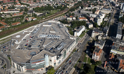 Gdansk Wrzeszcz z lotu ptaka. Centrum handlowe Galeria...