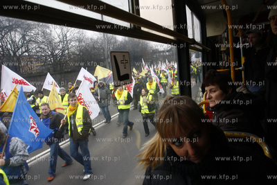Gdansk. Demonstracja Zwiazkow Zawodowych z Grupy Energa....